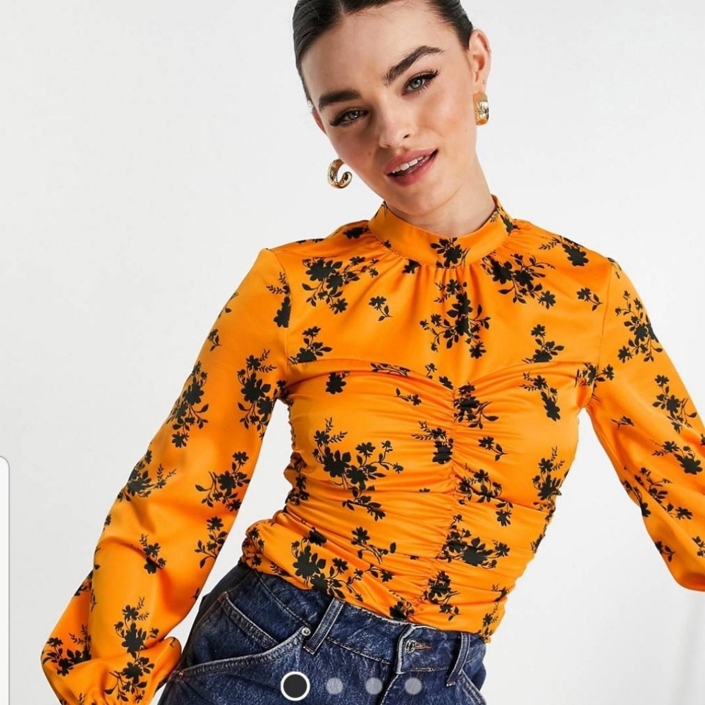 Asos satin floral print  top